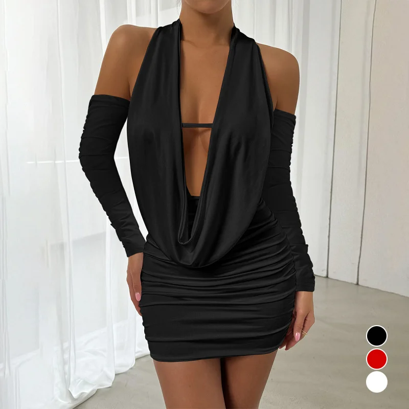2025 Autumn Winter New Backless Long Sleeve Sexy V Collar Pleated Bodycon mini Dress C001
2025 Autumn Winter New Backless Long Sleeve Sexy V Collar Pleated Bodycon mini Dress C001