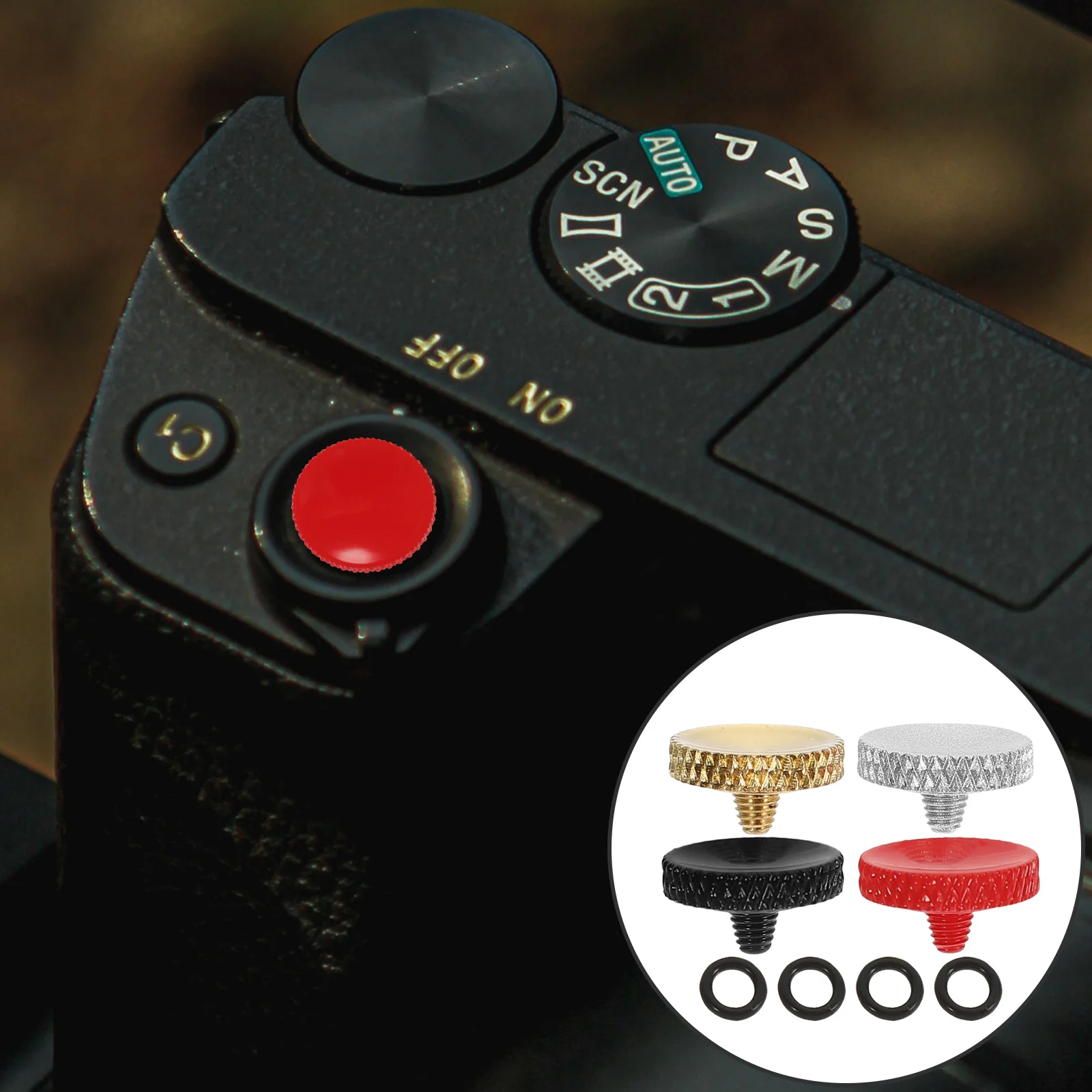 4Pcs Camera Soft Release Button Aluminum Alloy Shutter Button Concave Surface Anti Shake Replacement Camera Supply 
4Pcs Camera Soft Release Button Aluminum Alloy Shutter Button Concave Surface Anti Shake Replacement Camera Supply