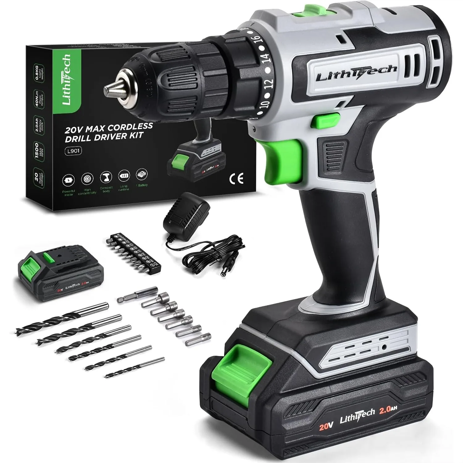 Cordless Drill Set, 20V Power Drill with Battery and Charger, 3/8-Inch Keyless Chuck, 18+1 Torque Settings for Precision Control
Cordless Drill Set, 20V Power Drill with Battery and Charger, 3/8-Inch Keyless Chuck, 18+1 Torque Settings for Precision Control
