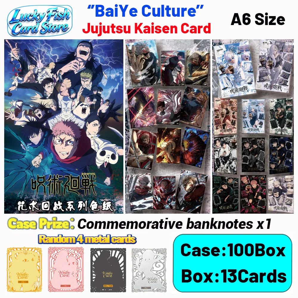 Wholesale 2026 New BaiYe Creative Studio Jujutsu Kaisen Cards A6 Size Boards Anime Collectibles Character Fan Gifts
Wholesale 2026 New BaiYe Creative Studio Jujutsu Kaisen Cards A6 Size Boards Anime Collectibles Character Fan Gifts