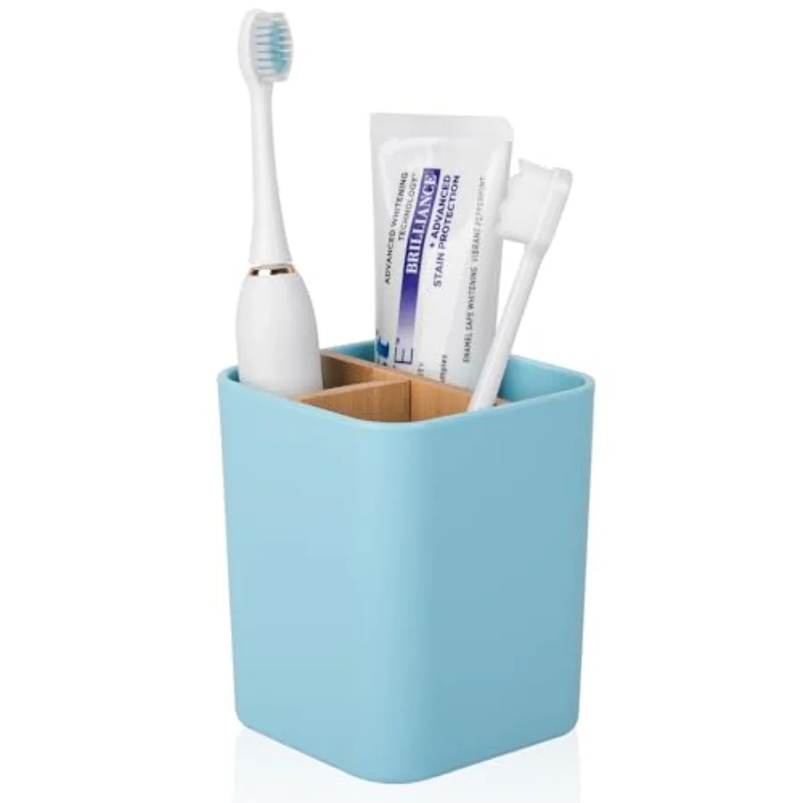Bamboo Toothbrush Holder for Bathrooms, Toothbrush and Toothpaste Holder Bathroom Counter Organizer for Electric Toothbrushes,
Bamboo Toothbrush Holder for Bathrooms, Toothbrush and Toothpaste Holder Bathroom Counter Organizer for Electric Toothbrushes,