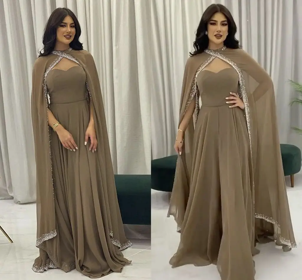 Luxury Crystal Dubai Brown Women Prom Party Dress 2023 Cape Sleeves Beaded Chiffon Muslim Evening Formal Gowns Robes De Soirée
Luxury Crystal Dubai Brown Women Prom Party Dress 2023 Cape Sleeves Beaded Chiffon Muslim Evening Formal Gowns Robes De Soirée