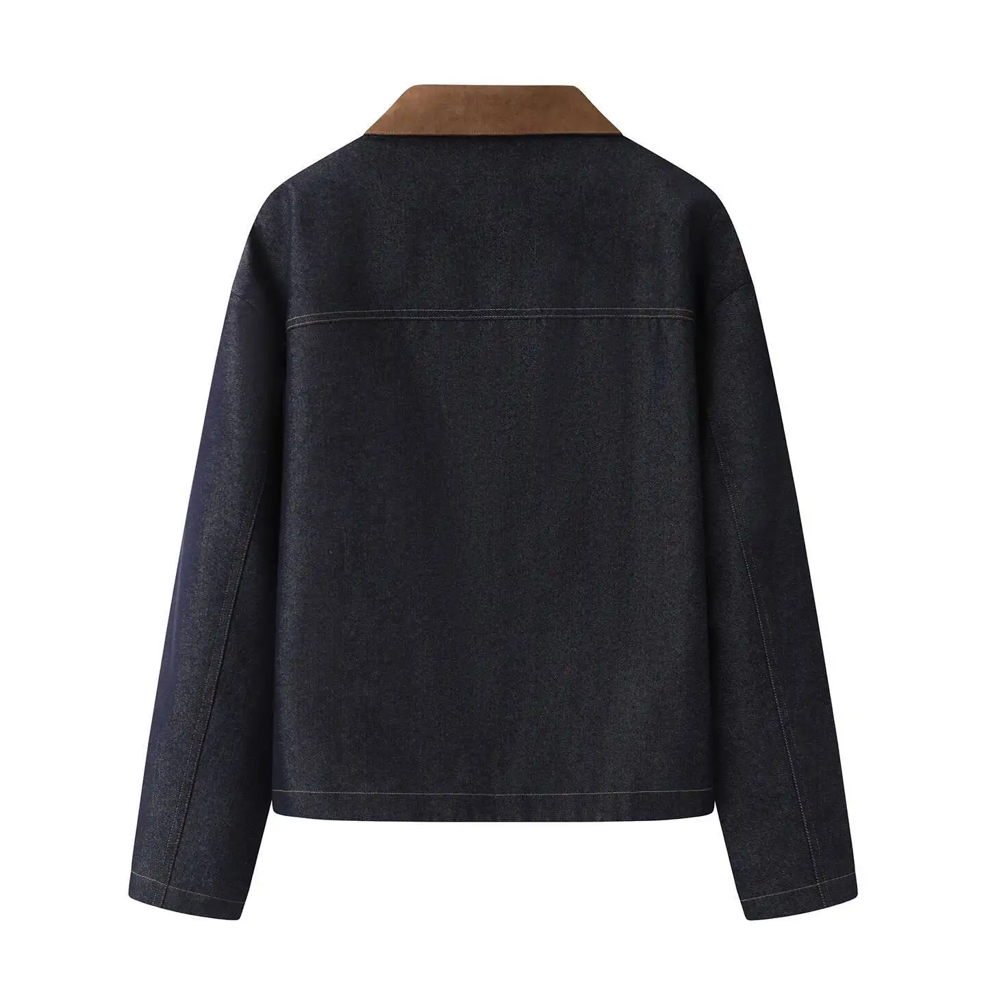 Loose Fit Color Collar Denim Retro Women's Top Spring Autumn New Arrival
Loose Fit Color Collar Denim Retro Women's Top Spring Autumn New Arrival