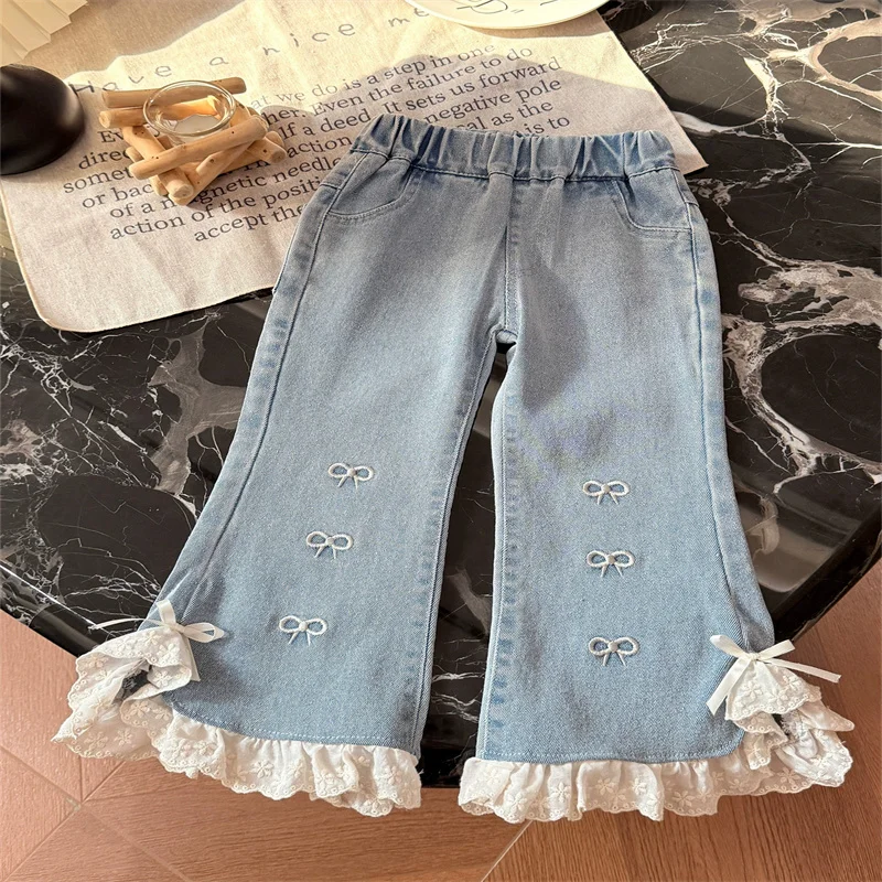 Girls Summer New Bow Tie Jeans Casual Stylish Kids Pants Children Trendy Print Clothing Baby Elastic Waist Trousers 2-8 Years
Girls Summer New Bow Tie Jeans Casual Stylish Kids Pants Children Trendy Print Clothing Baby Elastic Waist Trousers 2-8 Years