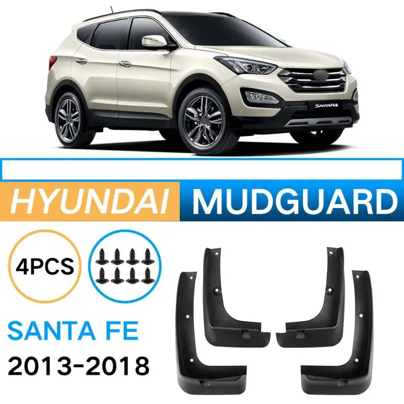 4PCS For HYUNDAI Santa Fe 2013-2018 Fender Mudguard Mud Flaps Guard Splash Flap Car Accessories
4PCS For HYUNDAI Santa Fe 2013-2018 Fender Mudguard Mud Flaps Guard Splash Flap Car Accessories