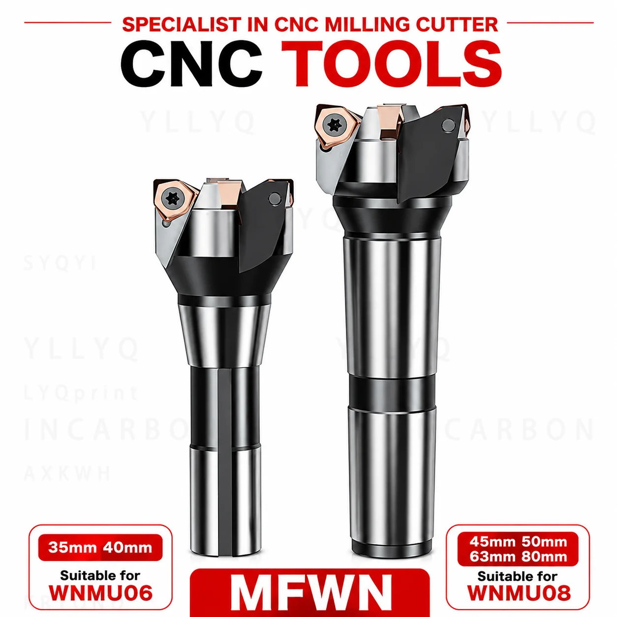 MFWN90 Face Milling Cutter R8 MTB4 Shank Heavy Duty CNC Mill for WNMU060408 WNMU080608 Double Sided Carbide Inserts
MFWN90 Face Milling Cutter R8 MTB4 Shank Heavy Duty CNC Mill for WNMU060408 WNMU080608 Double Sided Carbide Inserts