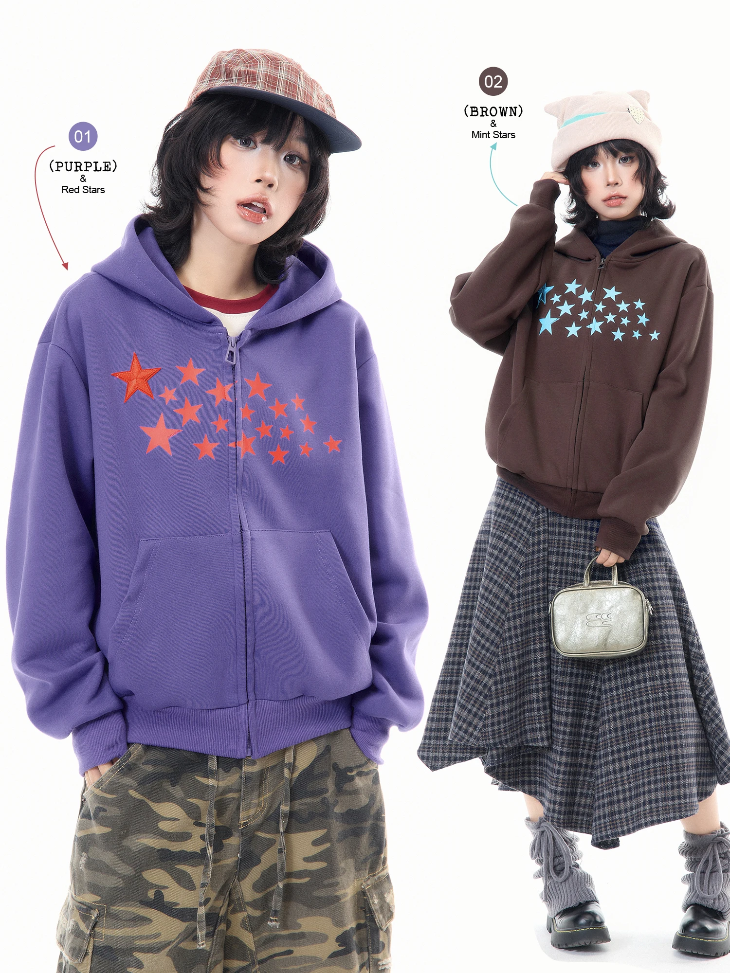 Retro Star Print Purple Hoodie Women's Spring Casual Loose Fit Lazy Style Open Cardigan Jacket MKGO Comfortable Long Sleeve
Retro Star Print Purple Hoodie Women's Spring Casual Loose Fit Lazy Style Open Cardigan Jacket MKGO Comfortable Long Sleeve