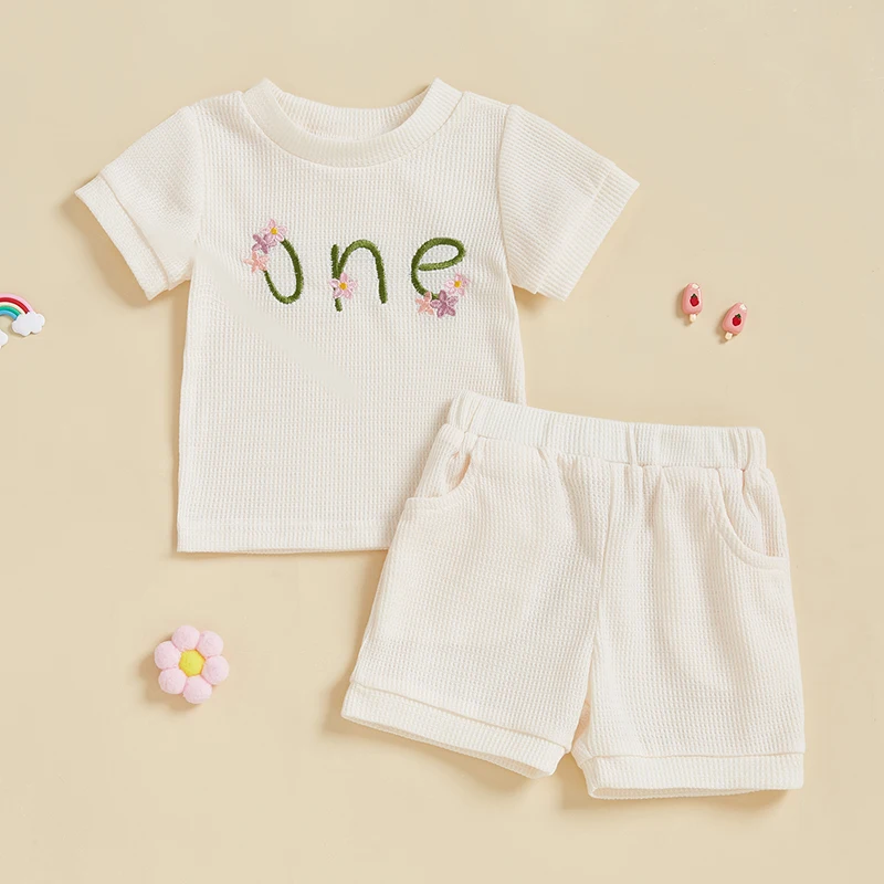 Suefunskry Baby Girl 1st Birthday Outfit Flower Letter Embroidery Crew Neck Short Sleeve T-Shirt and Shorts Sweet Summer Set
Suefunskry Baby Girl 1st Birthday Outfit Flower Letter Embroidery Crew Neck Short Sleeve T-Shirt and Shorts Sweet Summer Set