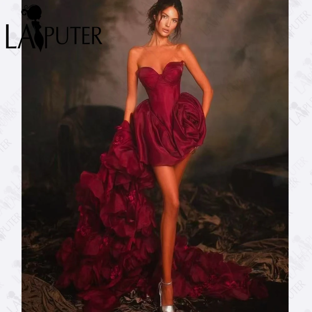 Burgundy Organza Short Front long Back Prom Dresses Flowers Train Short Evening Gowns Off Shoulder Corset Formal Dress Celebrity
Burgundy Organza Short Front long Back Prom Dresses Flowers Train Short Evening Gowns Off Shoulder Corset Formal Dress Celebrity