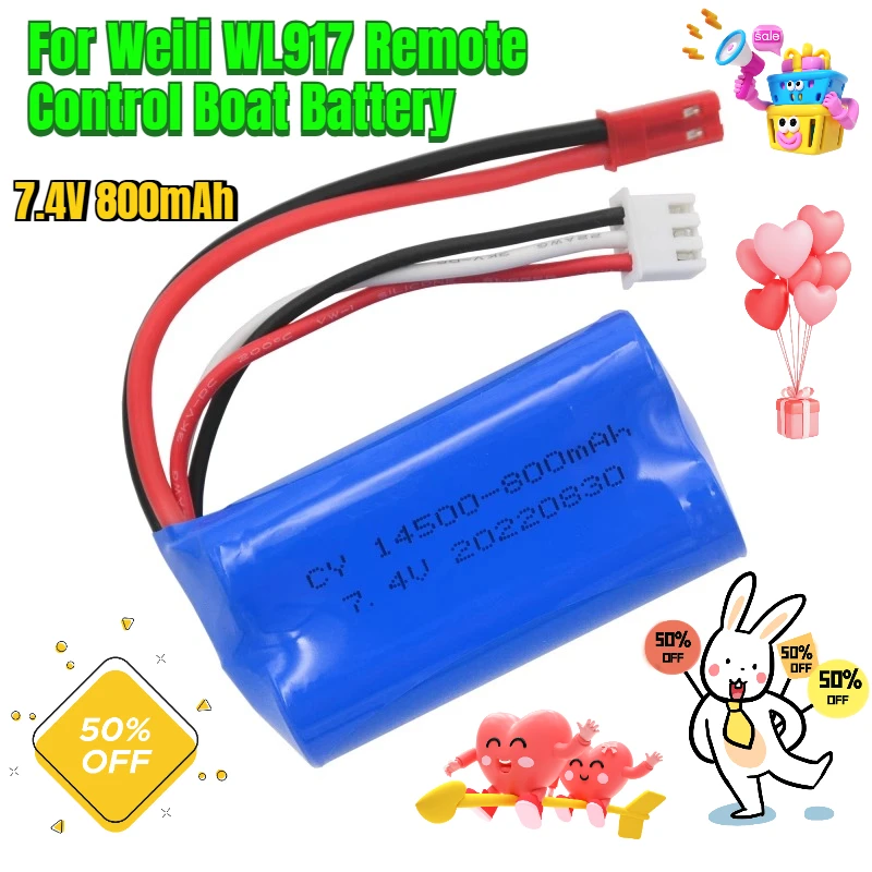14500 Lithium Battery for Weili WL917 Remote Control Boat Battery 7.4V 800mAh Rechargeable Batteries
14500 Lithium Battery for Weili WL917 Remote Control Boat Battery 7.4V 800mAh Rechargeable Batteries