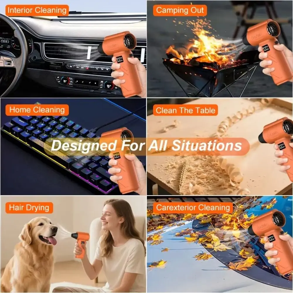 Brushless Motor Turbo Jet Fan 5-Speed Adjustable USB Rechargeable Electric Blower LED Display Ergonomic Grip Dust Cleaner
Brushless Motor Turbo Jet Fan 5-Speed Adjustable USB Rechargeable Electric Blower LED Display Ergonomic Grip Dust Cleaner