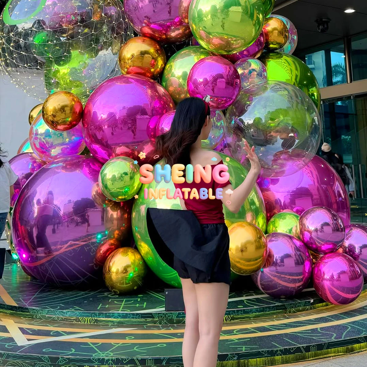 Green Inflatable Mirror Balls Large Reflective Mirror Sphere Balloon Pink Big Shiny Christmas Decor Disco Ball for Party Events
Green Inflatable Mirror Balls Large Reflective Mirror Sphere Balloon Pink Big Shiny Christmas Decor Disco Ball for Party Events
