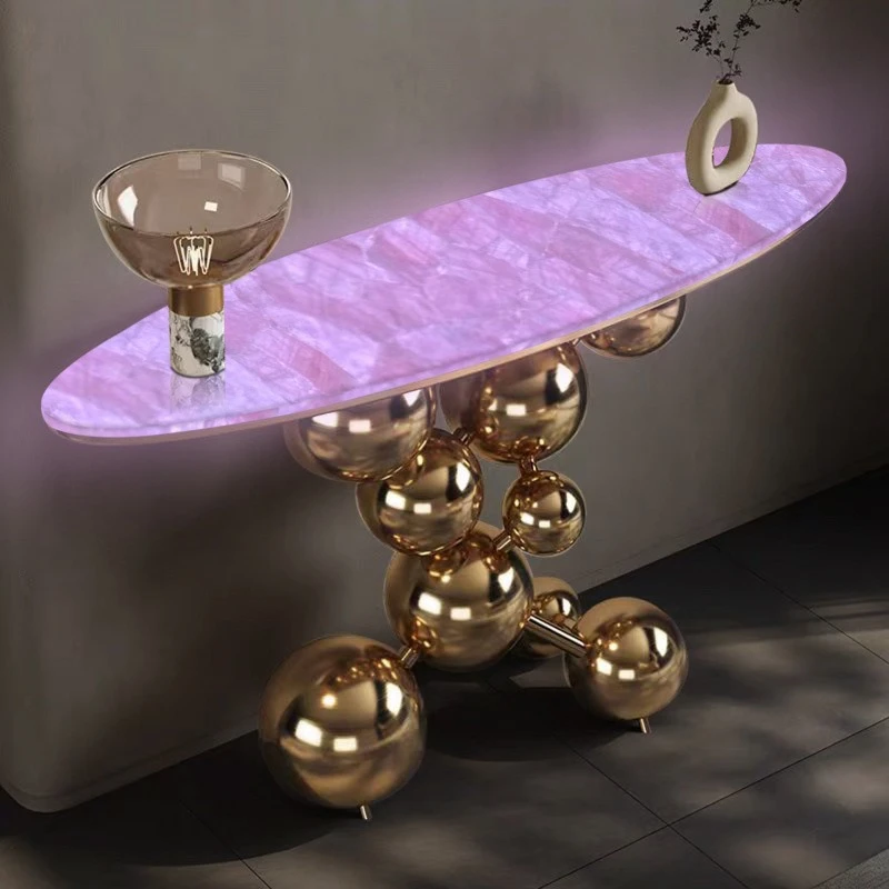Light luxury luminous rock slab Xuanguantai stainless steel villa living room against the wall
Light luxury luminous rock slab Xuanguantai stainless steel villa living room against the wall