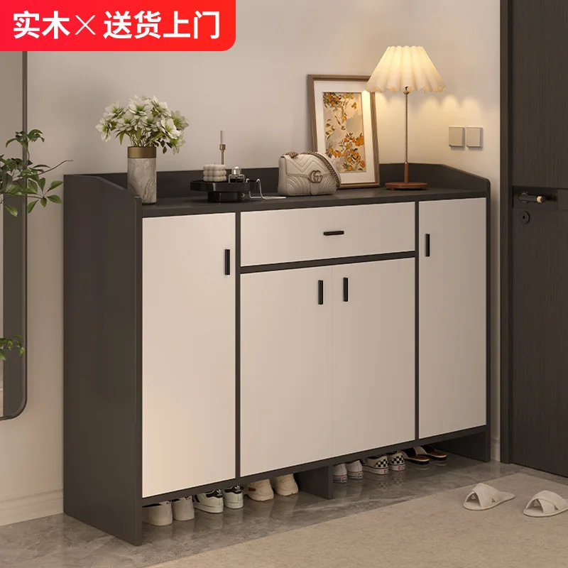Solid wood shoe cabinet home entrance 2025 new entrance storage cabinet integrated against
Solid wood shoe cabinet home entrance 2025 new entrance storage cabinet integrated against