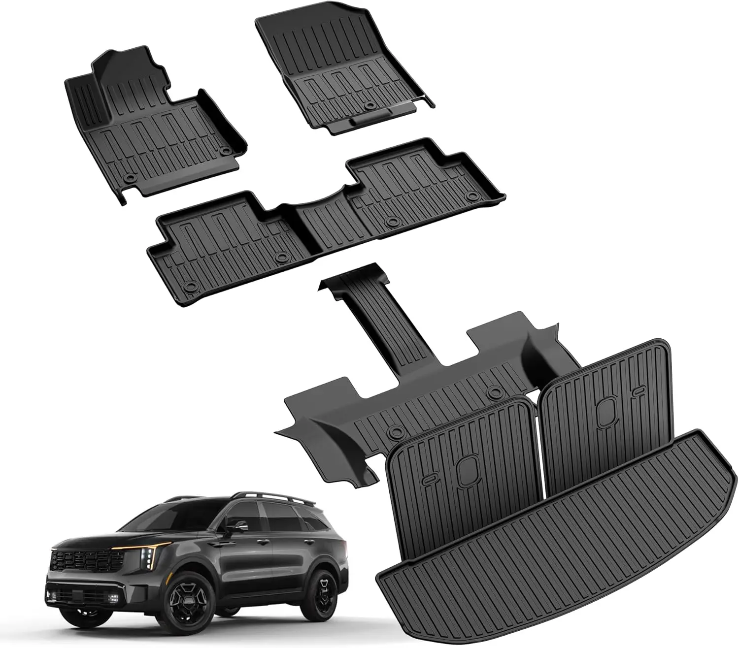 All Weather Floor Mats, Cargo Liner & Backrest Mat for 2021-2026 Kia Sorento 6/7 Seats, TPE Material, Custom Fit
All Weather Floor Mats, Cargo Liner & Backrest Mat for 2021-2026 Kia Sorento 6/7 Seats, TPE Material, Custom Fit