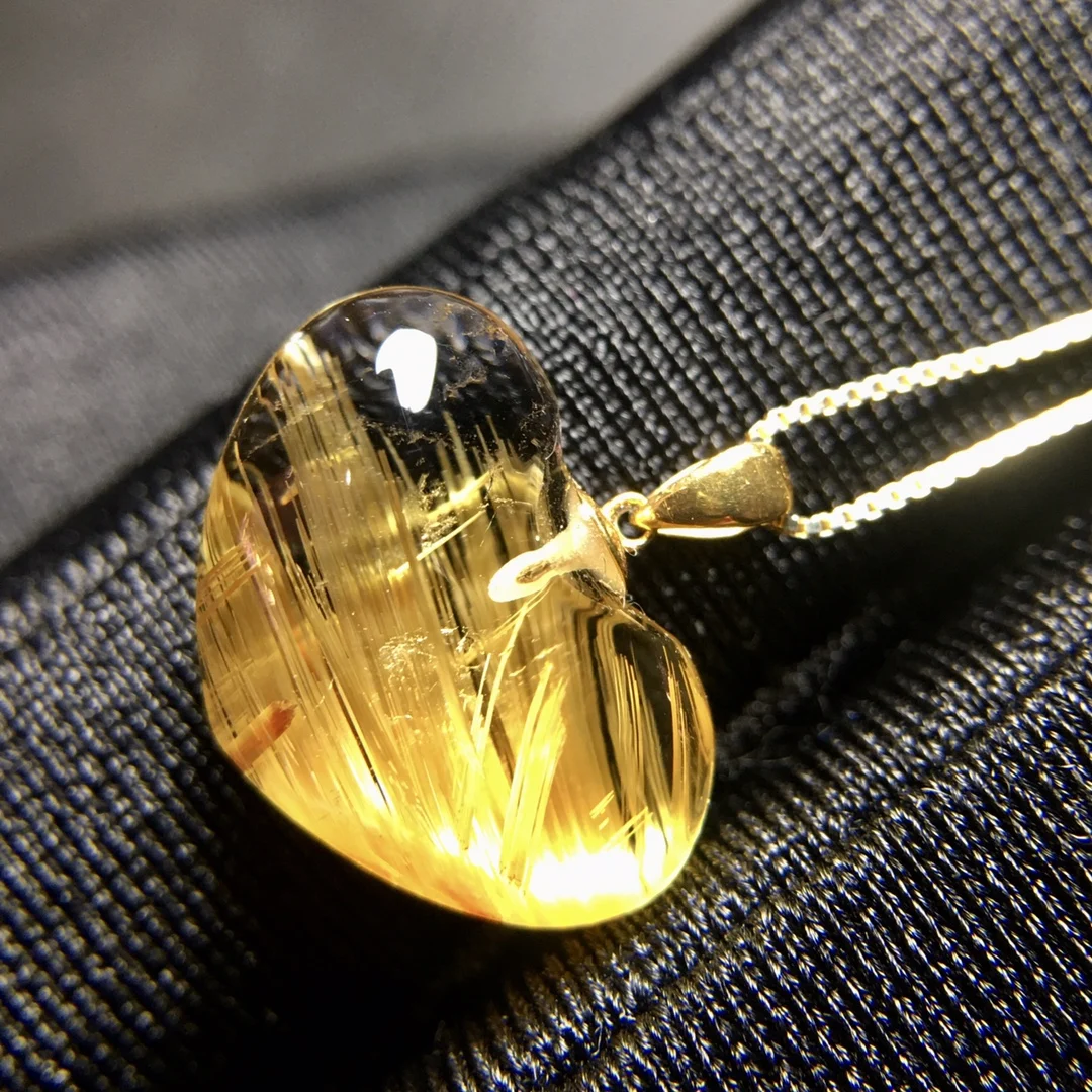 Natural Gold Rutilated Quartz Pendant Rutilated Quartz Jewelry Heart 15*10.8*5.1mm Men Women Brazil AAAAAAA
Natural Gold Rutilated Quartz Pendant Rutilated Quartz Jewelry Heart 15*10.8*5.1mm Men Women Brazil AAAAAAA