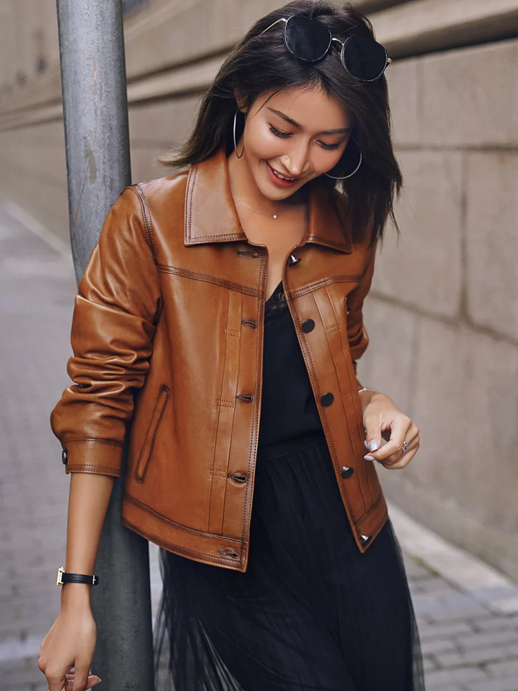 2023 New 100% Sheepskin Leather Jackets Women Spring Autumn Real Leather Clothes for Women Ladies Learher Coats Female
2023 New 100% Sheepskin Leather Jackets Women Spring Autumn Real Leather Clothes for Women Ladies Learher Coats Female