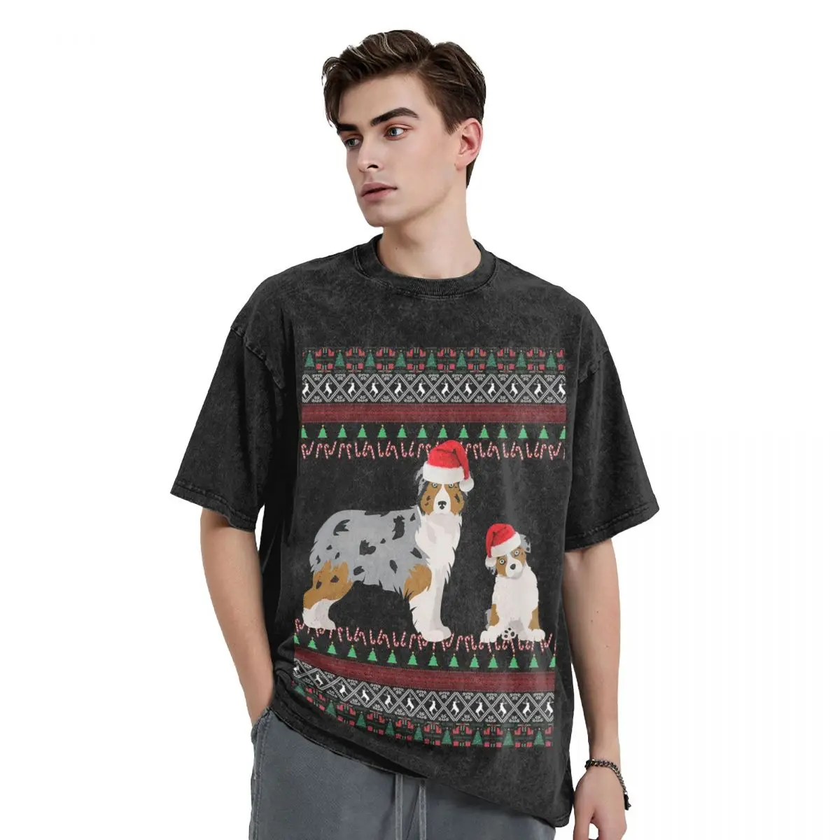 Рождественский подарок с австралийской овчаркой, уродливый австралийский свитер, потертые футболки, футболка большого размера с короткими рукавами, топы, футболки для мужчин и женщин
Рождественский подарок с австралийской овчаркой, уродливый австралийский свитер, потертые футболки, футболка большого размера с короткими рукавами, топы, футболки для мужчин и женщин