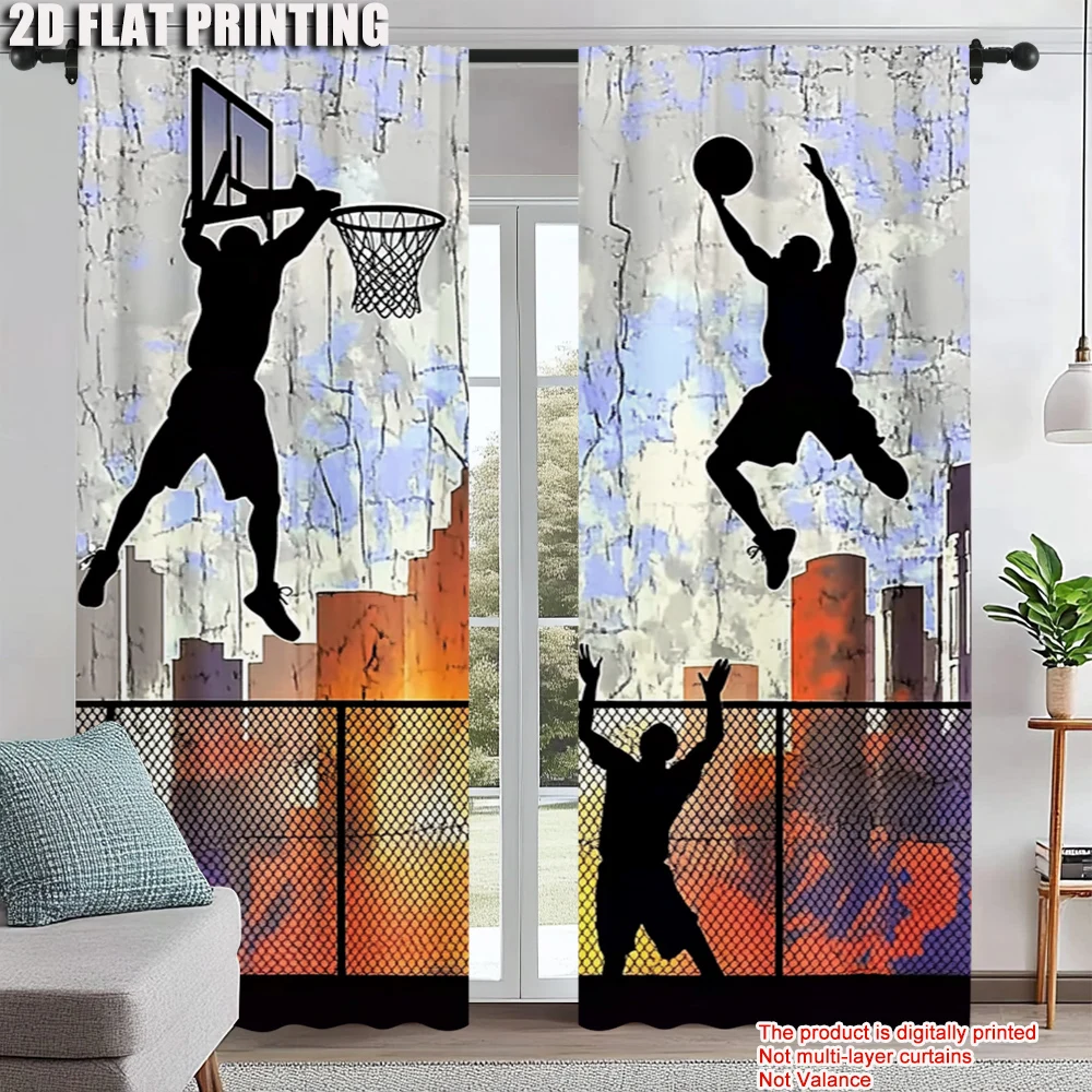 2Pcs Basketball Street Scene Curtains Rod Hole Design For Bedroom Living Room Dining Decor Polyester Machine Washable
2Pcs Basketball Street Scene Curtains Rod Hole Design For Bedroom Living Room Dining Decor Polyester Machine Washable