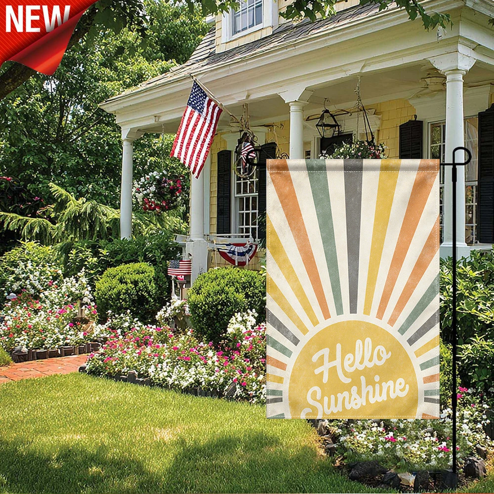 1PC, Retro Hello Sunshine Sunburst Garden Flag Vintage Colorful Outdoor Yard Decor Flag
1PC, Retro Hello Sunshine Sunburst Garden Flag Vintage Colorful Outdoor Yard Decor Flag