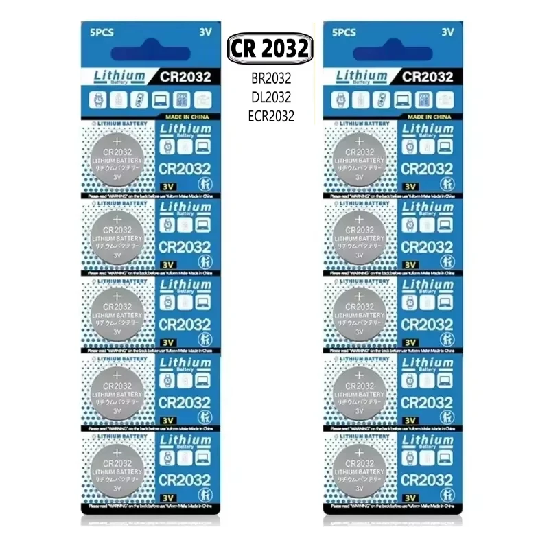 Original CR2032 Lithium Button Coin Cell 2032 Battery Compatible For Key FOBs calculators Coin counters Watches etc
Original CR2032 Lithium Button Coin Cell 2032 Battery Compatible For Key FOBs calculators Coin counters Watches etc