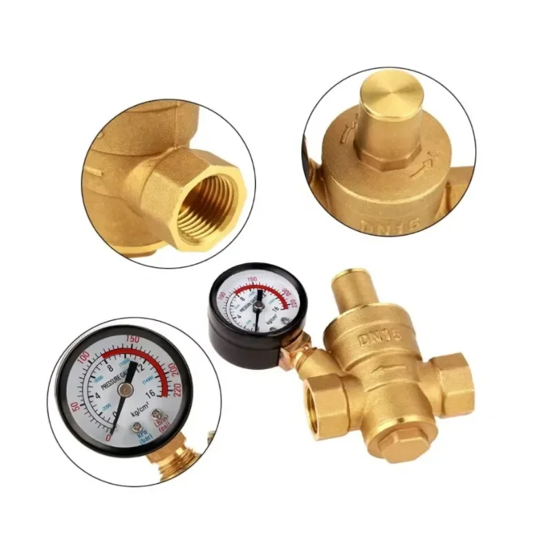 Brass Pressure Regulator Brass Adjustable Water Pressure Regulator Reducer with Meter
Brass Pressure Regulator Brass Adjustable Water Pressure Regulator Reducer with Meter