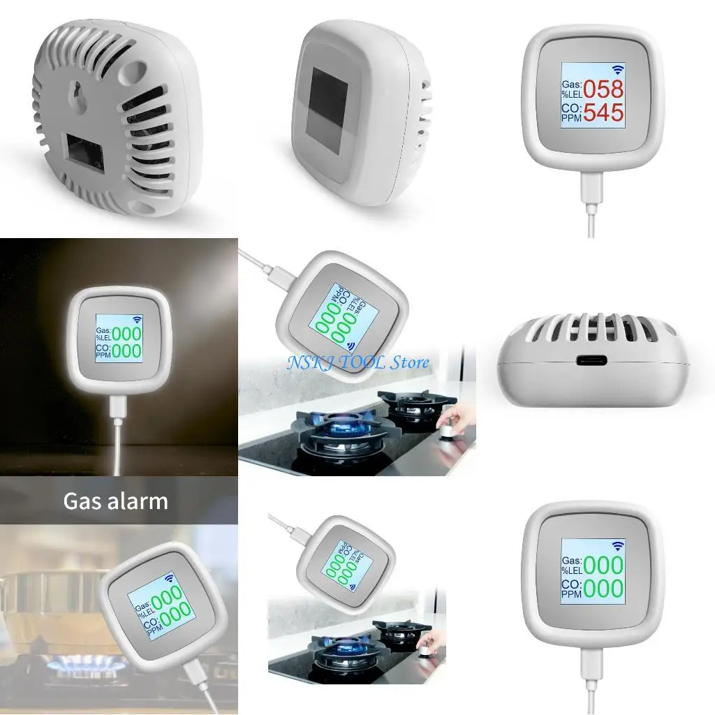 L8RC Digital Color Display LPG Detector WiFi Gas Detector with Alarm Natural Gas Methane Gas Leak Detector for Home Kitchen
L8RC Digital Color Display LPG Detector WiFi Gas Detector with Alarm Natural Gas Methane Gas Leak Detector for Home Kitchen