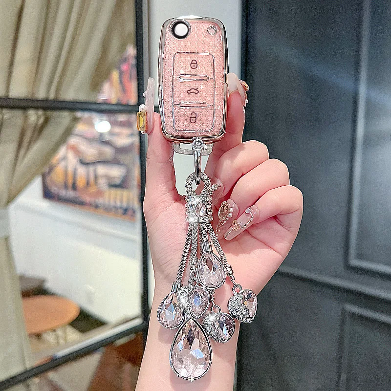 Pink Diamond for VW Golf Passat Polo Jetta Touran Bora Sharan Flip Folding Remote Car Key Case Cover Fob Keychain Accessories
Pink Diamond for VW Golf Passat Polo Jetta Touran Bora Sharan Flip Folding Remote Car Key Case Cover Fob Keychain Accessories