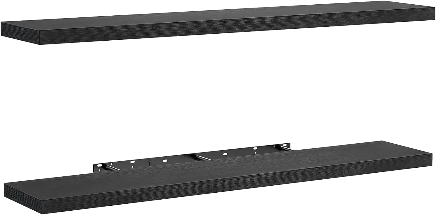 47.2" x 7.9" Floating Shelves Set of 2, Wall Mounted for Bathroom, Bedroom, Living Room, Black
47.2" x 7.9" Floating Shelves Set of 2, Wall Mounted for Bathroom, Bedroom, Living Room, Black