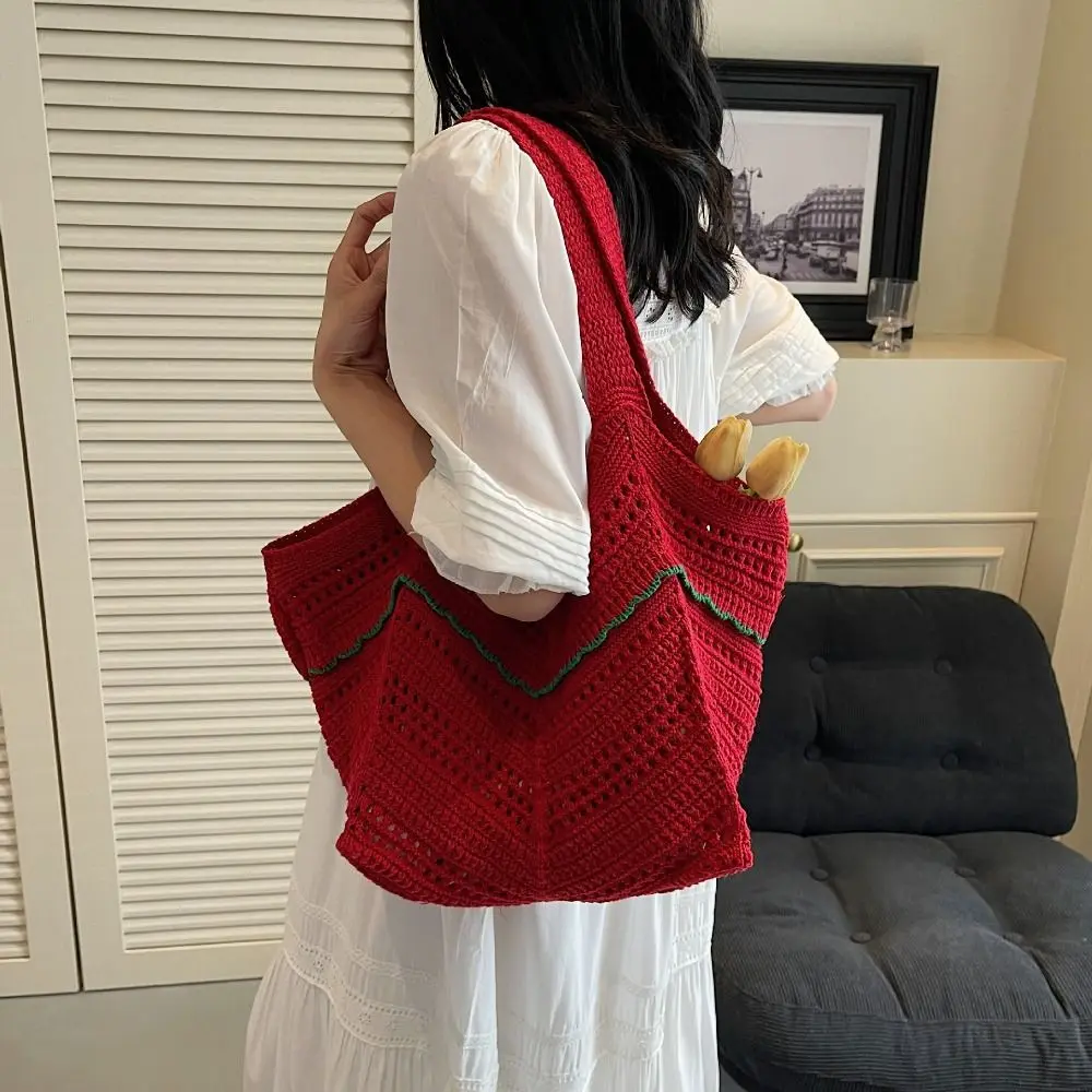 1 Pc Handmade Crochet Handbags Large Capacity Knitted Tote Handbags Boho Hollow Weave Shoulder Handbags
1 Pc Handmade Crochet Handbags Large Capacity Knitted Tote Handbags Boho Hollow Weave Shoulder Handbags