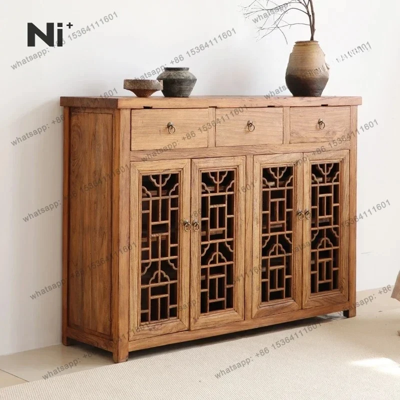 Dining Side Cabinet Retro Style Tea Room Cabinet Elm Wood Carving Flower Window Hollow Old Chinese Side Cabinet
Dining Side Cabinet Retro Style Tea Room Cabinet Elm Wood Carving Flower Window Hollow Old Chinese Side Cabinet