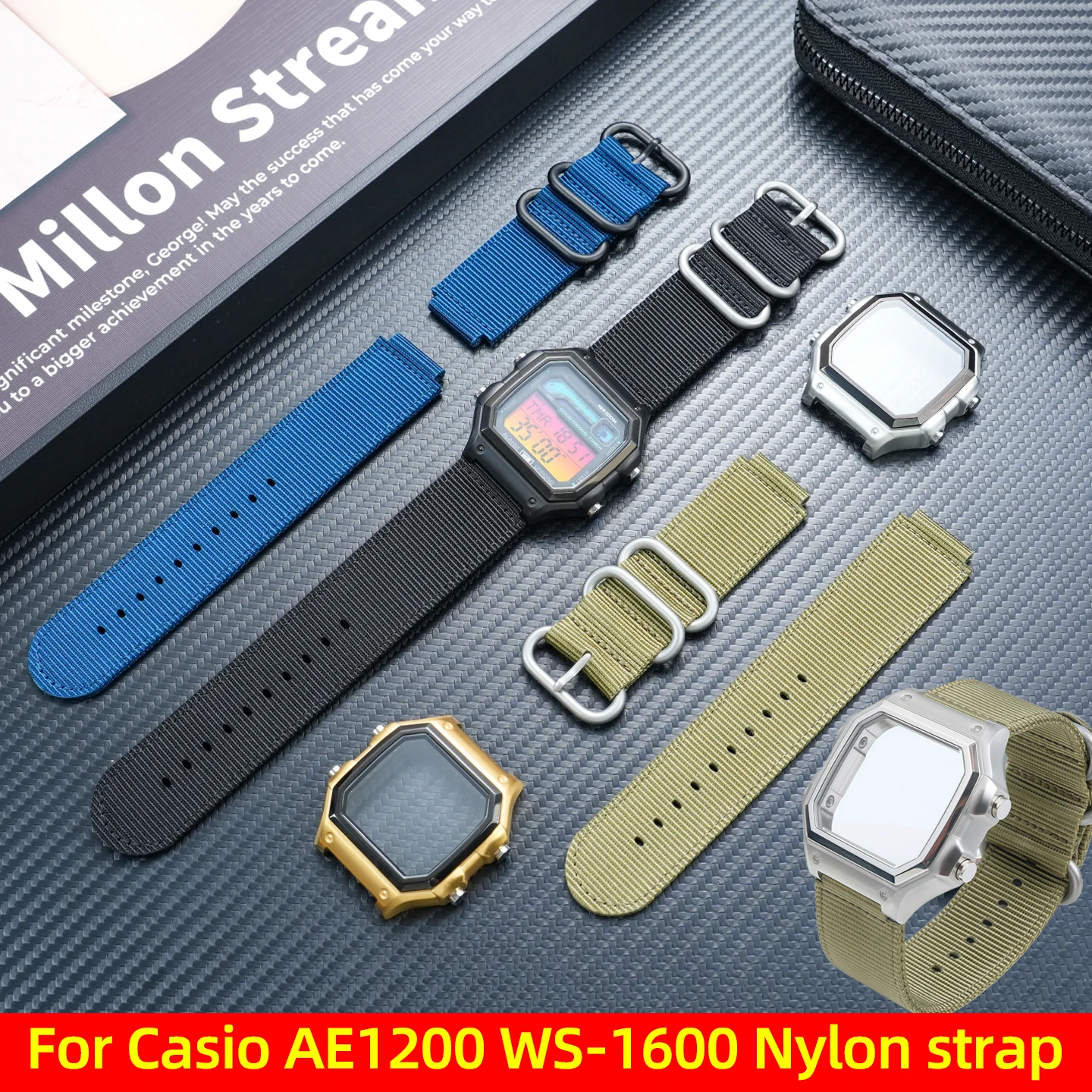 18mm Nylon Watch Band For Casio AE1200 AE1300 WS1600H Durable Replacement Breathable Sport Watch strap Belt Watch Accessories
18mm Nylon Watch Band For Casio AE1200 AE1300 WS1600H Durable Replacement Breathable Sport Watch strap Belt Watch Accessories