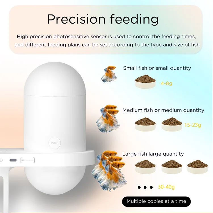 Smart Fish Feeder Intelligent Schedul Visual Automatic Pet Feeder with 230ml Capacity
Smart Fish Feeder Intelligent Schedul Visual Automatic Pet Feeder with 230ml Capacity