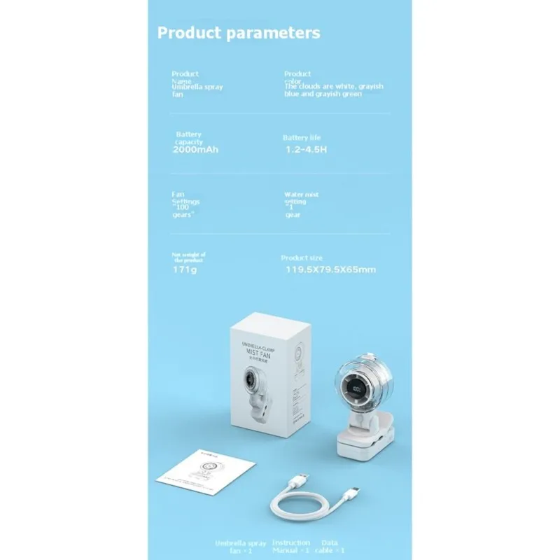 【Great Sale】For On Spray Fan With Digital Display Humidifier Hydrator-Creative Desktop Rotating High-Speed Clip Fan
【Great Sale】For On Spray Fan With Digital Display Humidifier Hydrator-Creative Desktop Rotating High-Speed Clip Fan