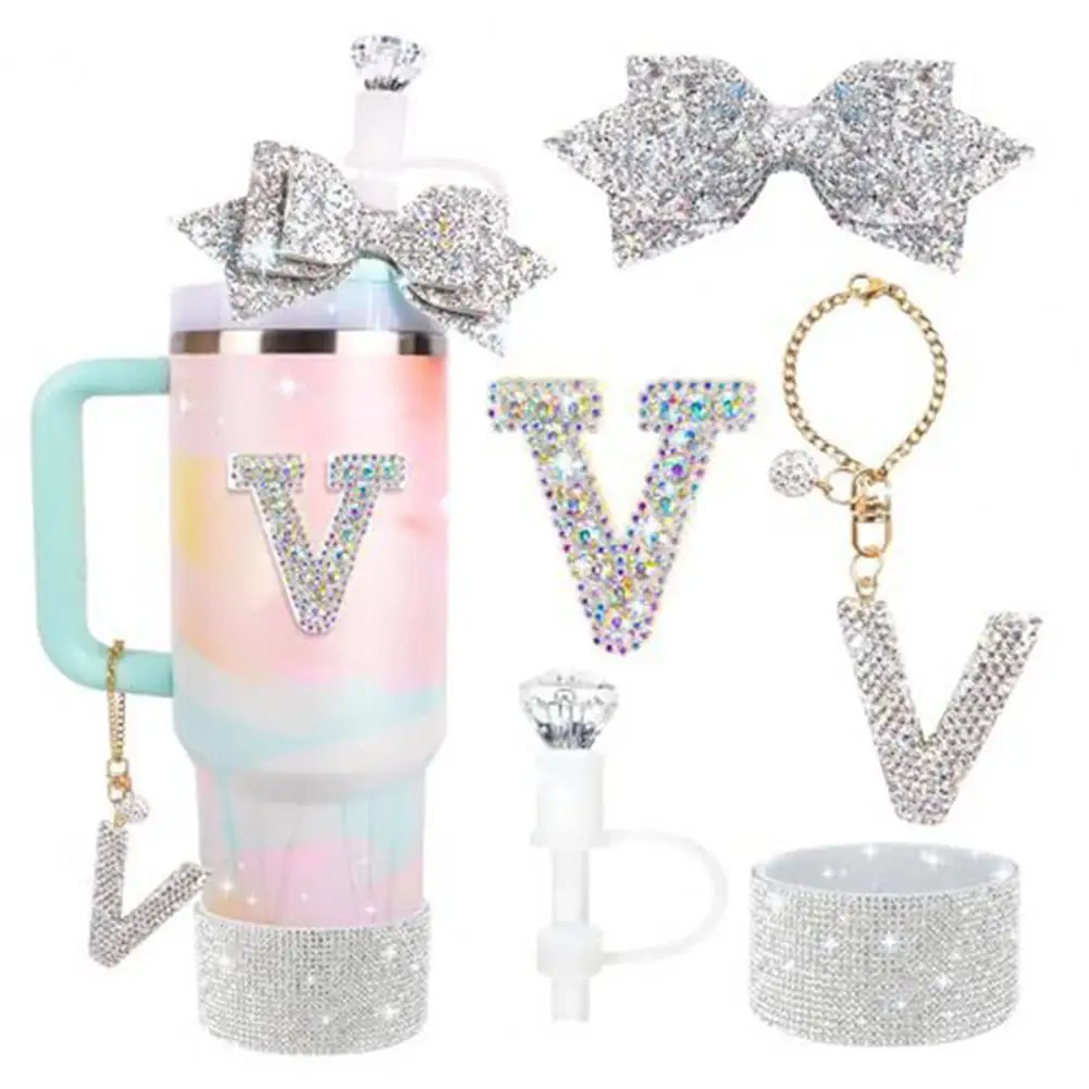Lid Water Bottle Accessory Stylish Glass Boot Cover Straw Cover Set with Letter Charms Glitter Boot Sticker for Water for Cups
Lid Water Bottle Accessory Stylish Glass Boot Cover Straw Cover Set with Letter Charms Glitter Boot Sticker for Water for Cups