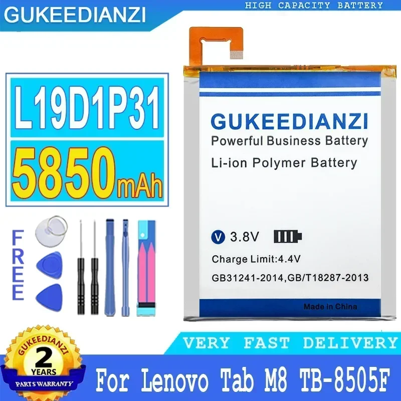 Сменный аккумулятор большой емкости L19D1P31 5850 мАч для lenovo Tab M8 TB-8505F/M/N/I
Сменный аккумулятор большой емкости L19D1P31 5850 мАч для lenovo Tab M8 TB-8505F/M/N/I