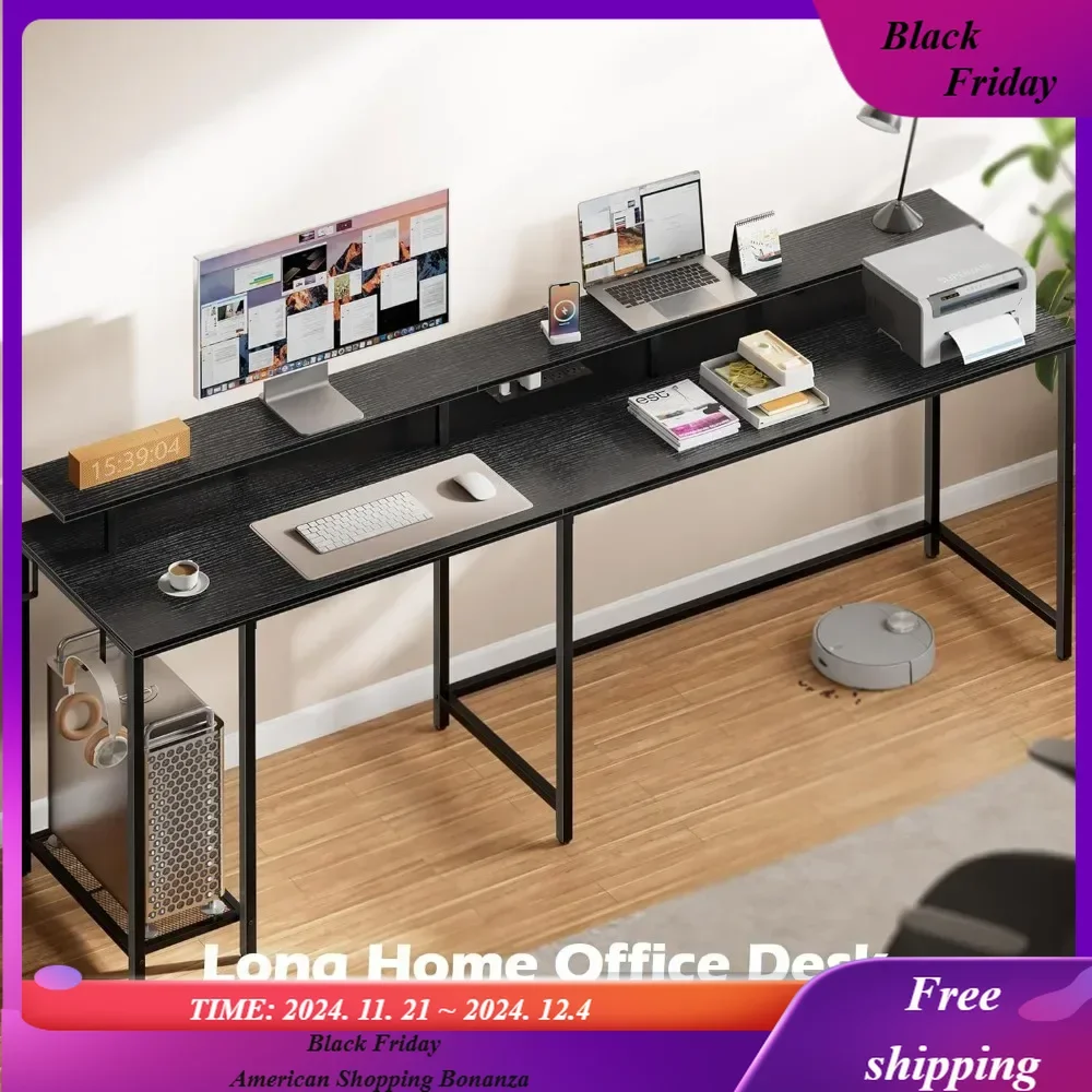 L Shaped Gaming Desk with LED Lights & Power Outlets, with Monitor Stand, Home Office Corner Desk with Headphone Hooks, Black
L Shaped Gaming Desk with LED Lights & Power Outlets, with Monitor Stand, Home Office Corner Desk with Headphone Hooks, Black