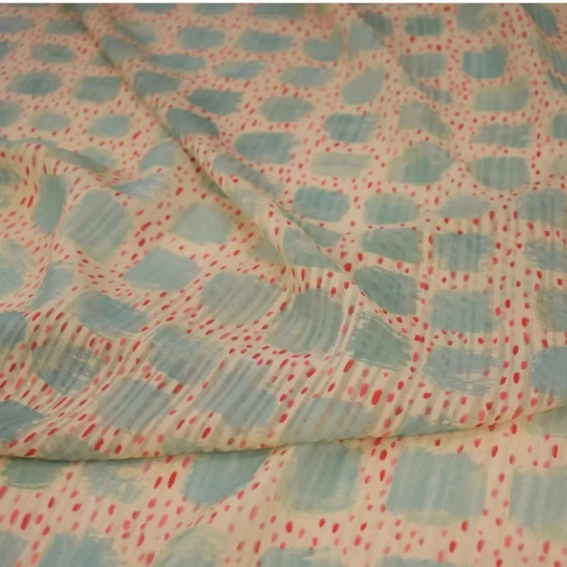 Fashionable and fresh mint green checkered dotted print striped jacquard chiffon fabric dress shirt fabric
Fashionable and fresh mint green checkered dotted print striped jacquard chiffon fabric dress shirt fabric