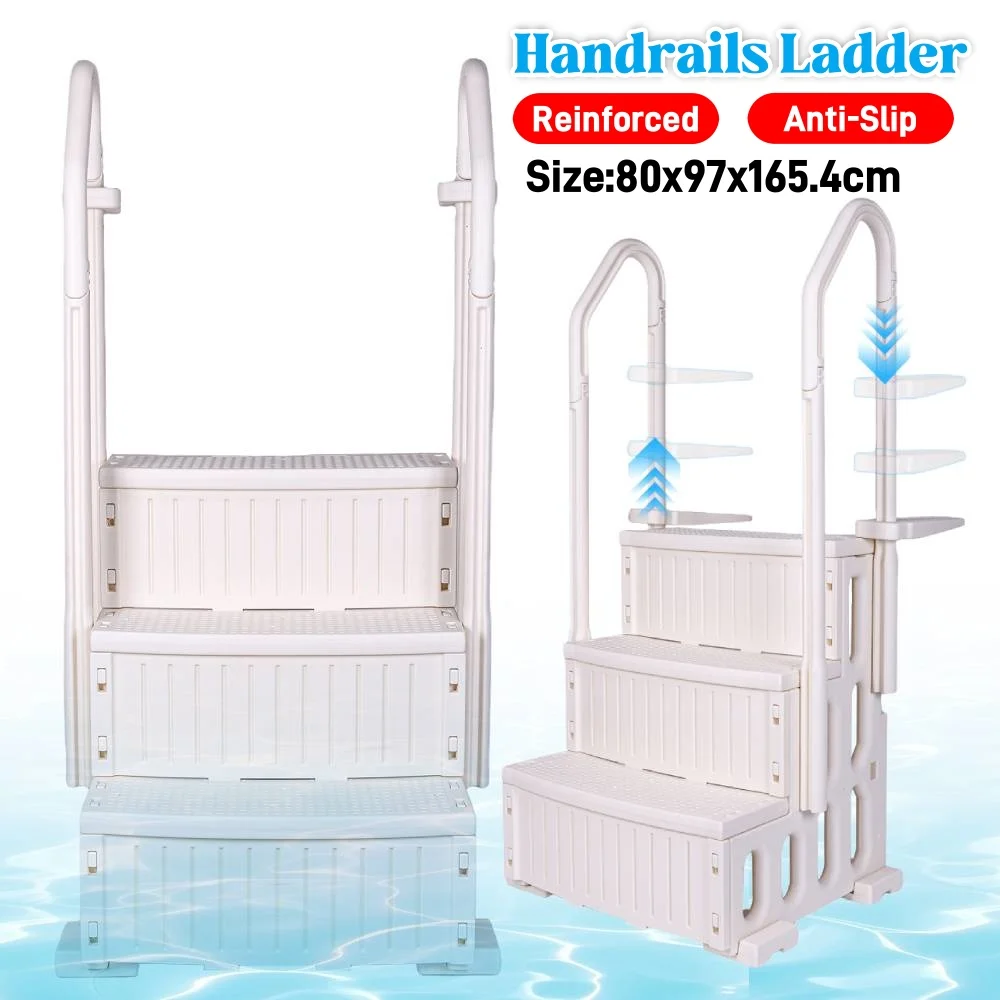 Пластиковая лестница для бассейна, перила для бассейна, съемная лестница для надземного бассейна для бассейнов различных размеров
Пластиковая лестница для бассейна, перила для бассейна, съемная лестница для надземного бассейна для бассейнов различных размеров