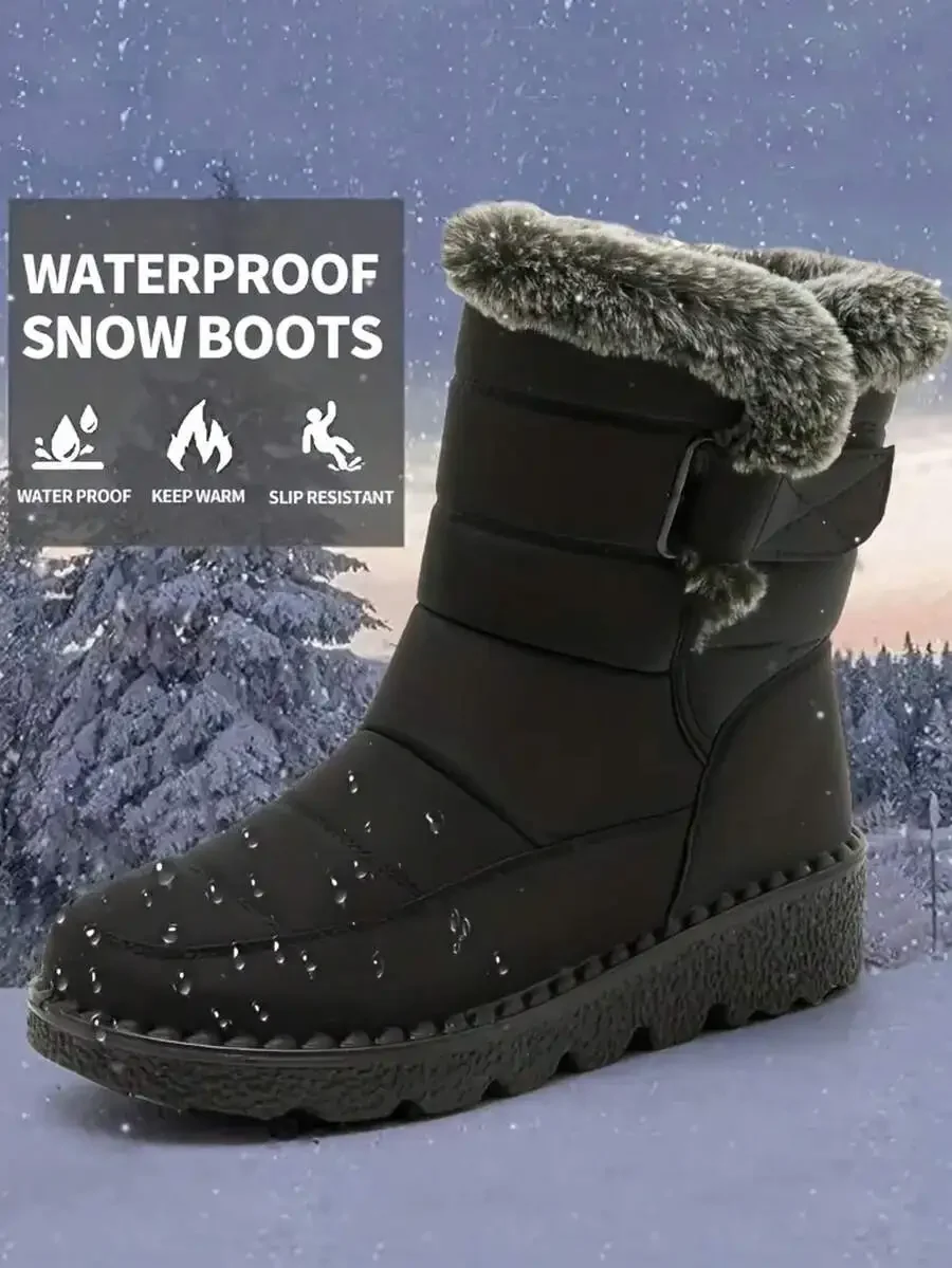 Waterproof Snow Boots For Women Mid-Calf Round Toe Flat Heel Slip Resistant Winter Boots Black
Waterproof Snow Boots For Women Mid-Calf Round Toe Flat Heel Slip Resistant Winter Boots Black