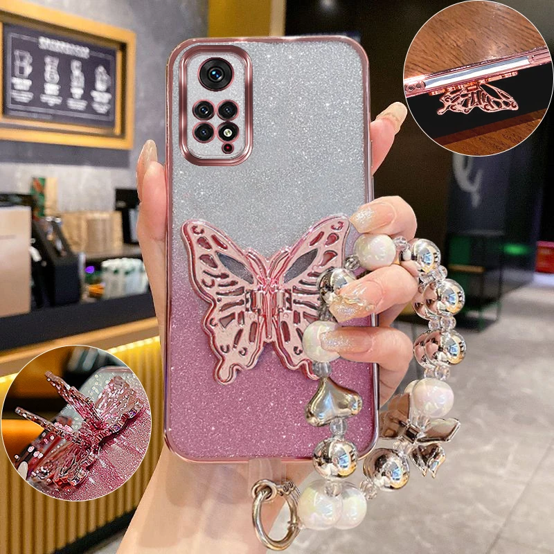 Note11s Glitter Plating Butterfly Holder Silicone Case for Redmi Note 11S 11T 12 12s 13 Pro Plus Shockproof Cover Girls Gift
Note11s Glitter Plating Butterfly Holder Silicone Case for Redmi Note 11S 11T 12 12s 13 Pro Plus Shockproof Cover Girls Gift
