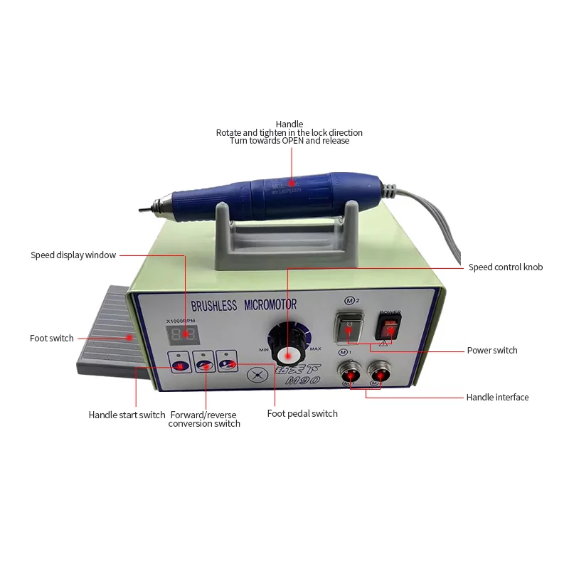 High Speed 70000/90000RPM Brushless Motor Micromotor Polishing Machine with Handpiece Jewellery Engraving Micromotor
High Speed 70000/90000RPM Brushless Motor Micromotor Polishing Machine with Handpiece Jewellery Engraving Micromotor