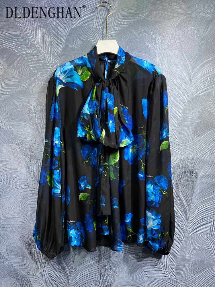 DLDENGHAN Spring Silk Tops Women Lace-up Collar Lantern Sleeve Flower Print Vintage Pullover Shirt Fashion Designer New
DLDENGHAN Spring Silk Tops Women Lace-up Collar Lantern Sleeve Flower Print Vintage Pullover Shirt Fashion Designer New