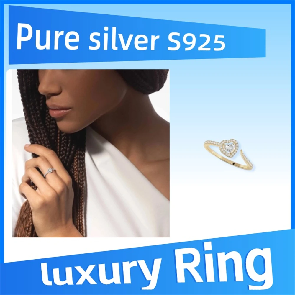Pure 925 Sterling Silver Joy Cœur Pavé ring Romantic atmosphere, bright and exquisite, heart-shaped, luxurious
Pure 925 Sterling Silver Joy Cœur Pavé ring Romantic atmosphere, bright and exquisite, heart-shaped, luxurious