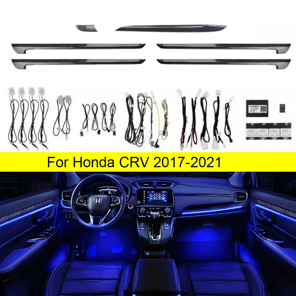 Для Honda CRV LHD 2017-2021 64-цветная светодиодная лампа окружающего освещения Автомобильный светодиодный окружающий свет, освещение двери с подсветкой, атмосферное освещение
Для Honda CRV LHD 2017-2021 64-цветная светодиодная лампа окружающего освещения Автомобильный светодиодный окружающий свет, освещение двери с подсветкой, атмосферное освещение