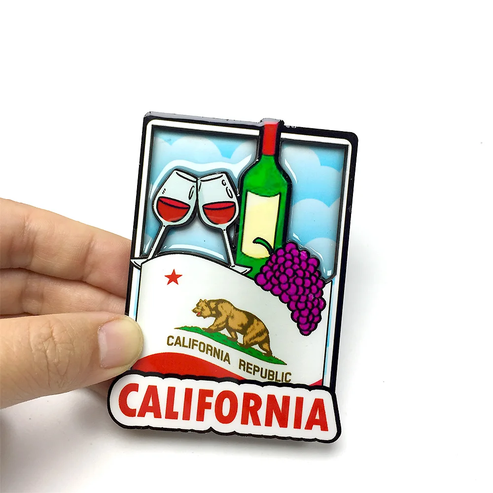 California Republic Themed Resin Fridge Magnet - Wine & Grapes Design - Home Decor
California Republic Themed Resin Fridge Magnet - Wine & Grapes Design - Home Decor