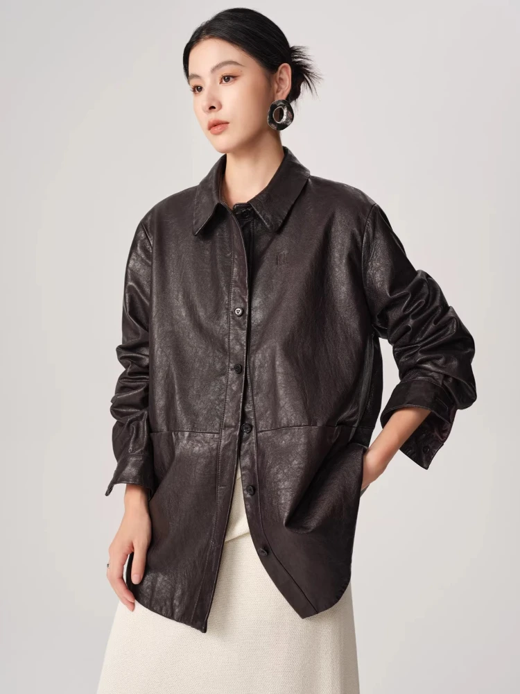 Casual Genuine Leather Jackets for Women Spring Autumn 2026 New High-end Simple Loose Soft Oil Wax Real Goatskin Leather Coat
Casual Genuine Leather Jackets for Women Spring Autumn 2026 New High-end Simple Loose Soft Oil Wax Real Goatskin Leather Coat