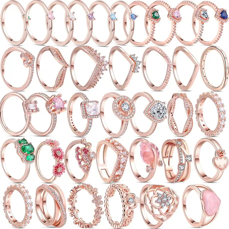 New 100% 925 Silver Women's Brand Ring Crown Wings Heart shaped Strawberry Flower Zircon Sparkling Pantaro Ring Rose Gold Luxury
New 100% 925 Silver Women's Brand Ring Crown Wings Heart shaped Strawberry Flower Zircon Sparkling Pantaro Ring Rose Gold Luxury