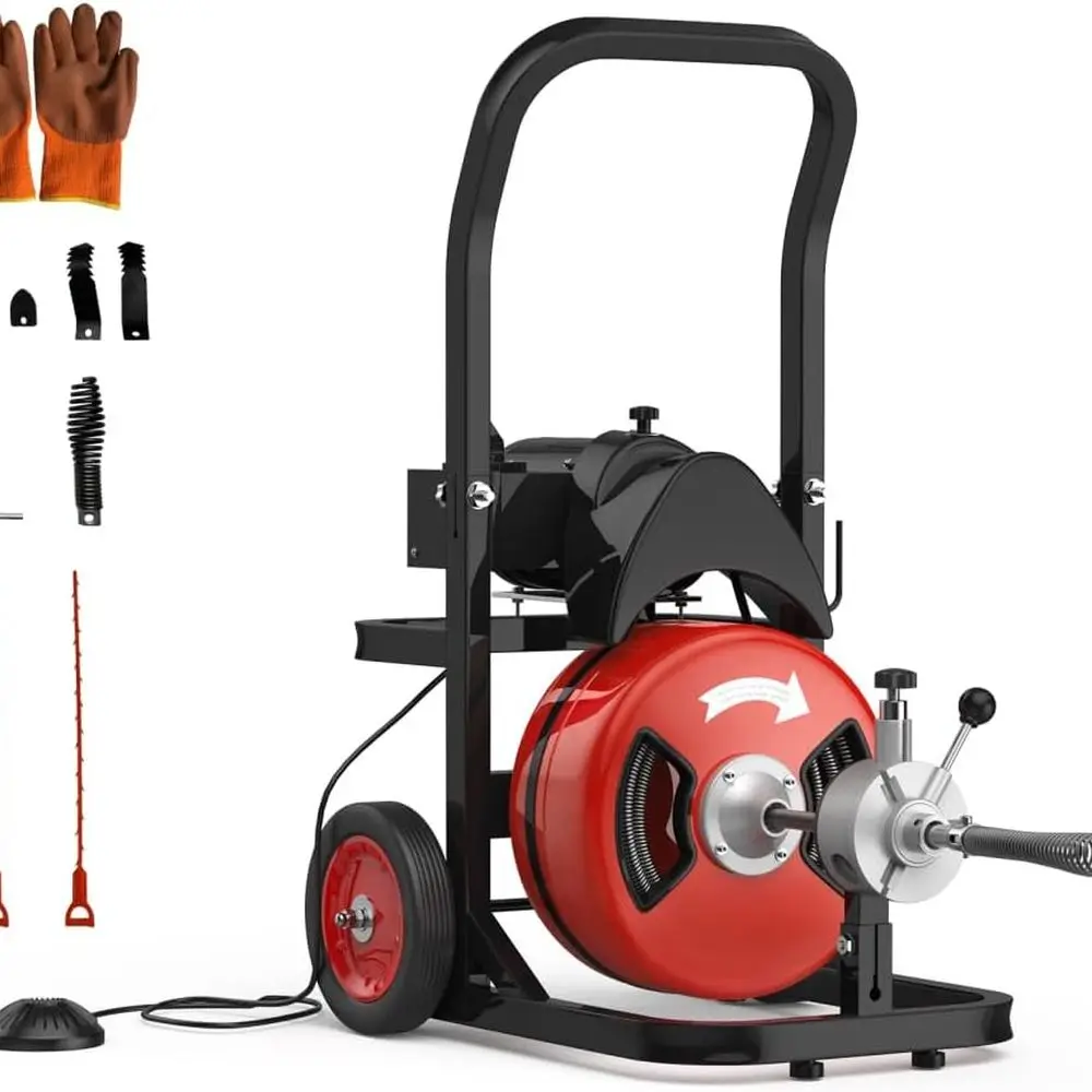 Машина для очистки кабеля 1/2 дюйма, портативная электрическая канализационная змея с автоматической подачей 450 Вт, электрический сливной шнек с 6 резаками Air-Activa
Машина для очистки кабеля 1/2 дюйма, портативная электрическая канализационная змея с автоматической подачей 450 Вт, электрический сливной шнек с 6 резаками Air-Activa