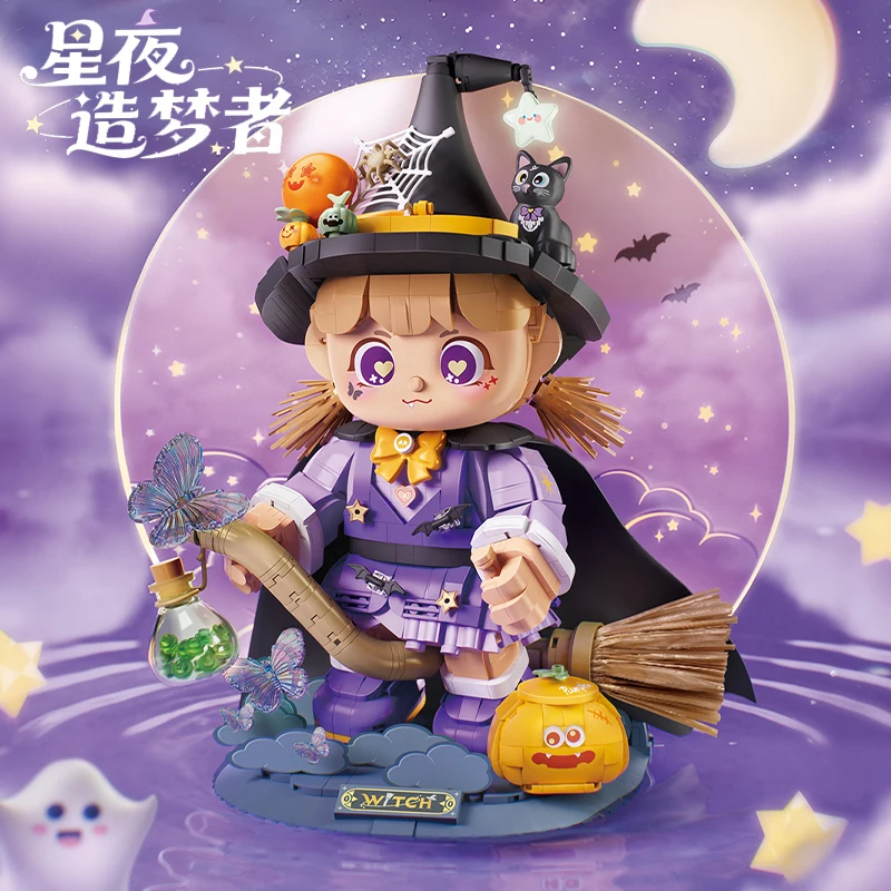 Halloween Witch Cute Girl Building Block,DIY Starry Night Dreammaker Assembly Toy With Light Kits,For Adults Kids Festival Gifts
Halloween Witch Cute Girl Building Block,DIY Starry Night Dreammaker Assembly Toy With Light Kits,For Adults Kids Festival Gifts
